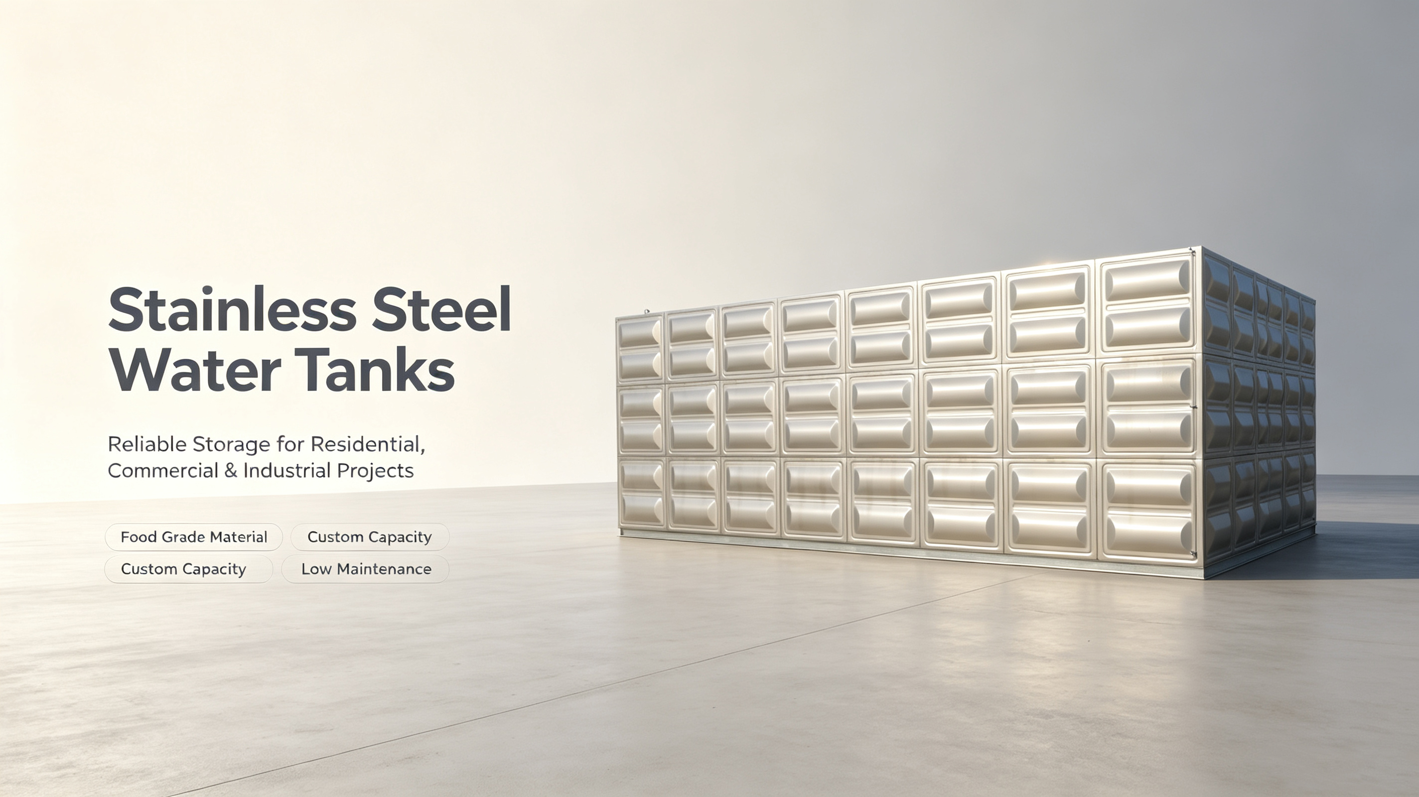 Stainless steel sectional water tank